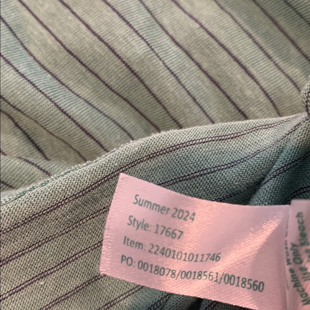 Marine Layer Men’s Hemp Blend Striped Pocket Tee Shirt Size Large Green - Picture 10 of 11